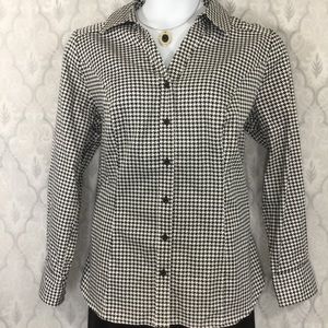 NWT Lane Bryant Button Down Houndstooth Top